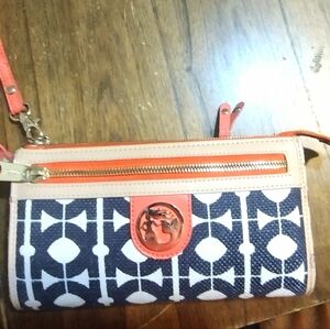 Sparta Orange and Blue Wristlet